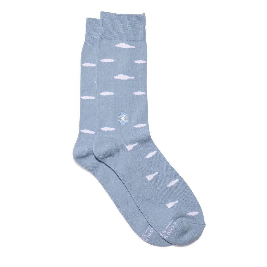 Socks that Support Mental Health-clouds (3pack)