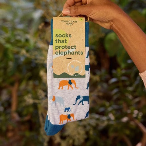 socks that protect elephants-grey (3 pack)