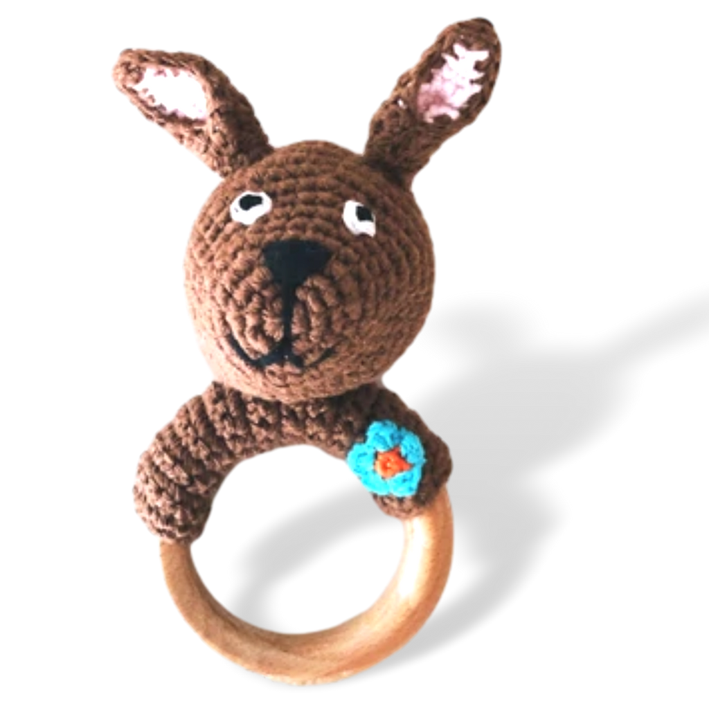 Wooden Ring Rattle Kangaroo