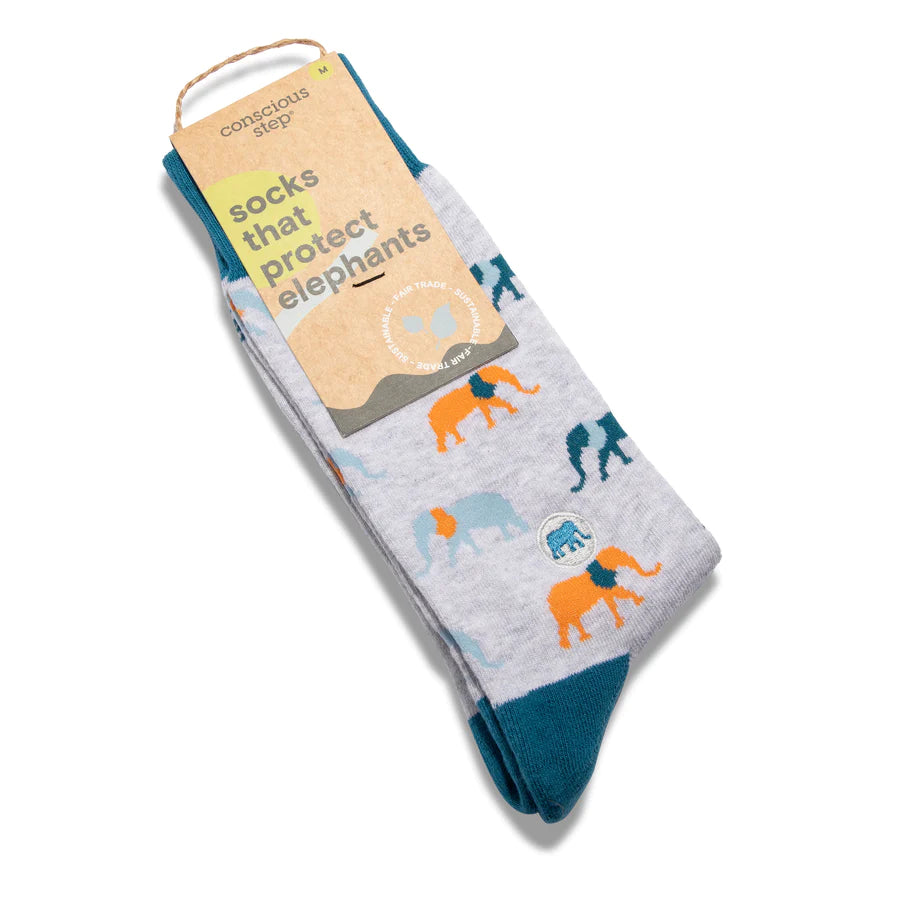 socks that protect elephants-grey (3 pack)