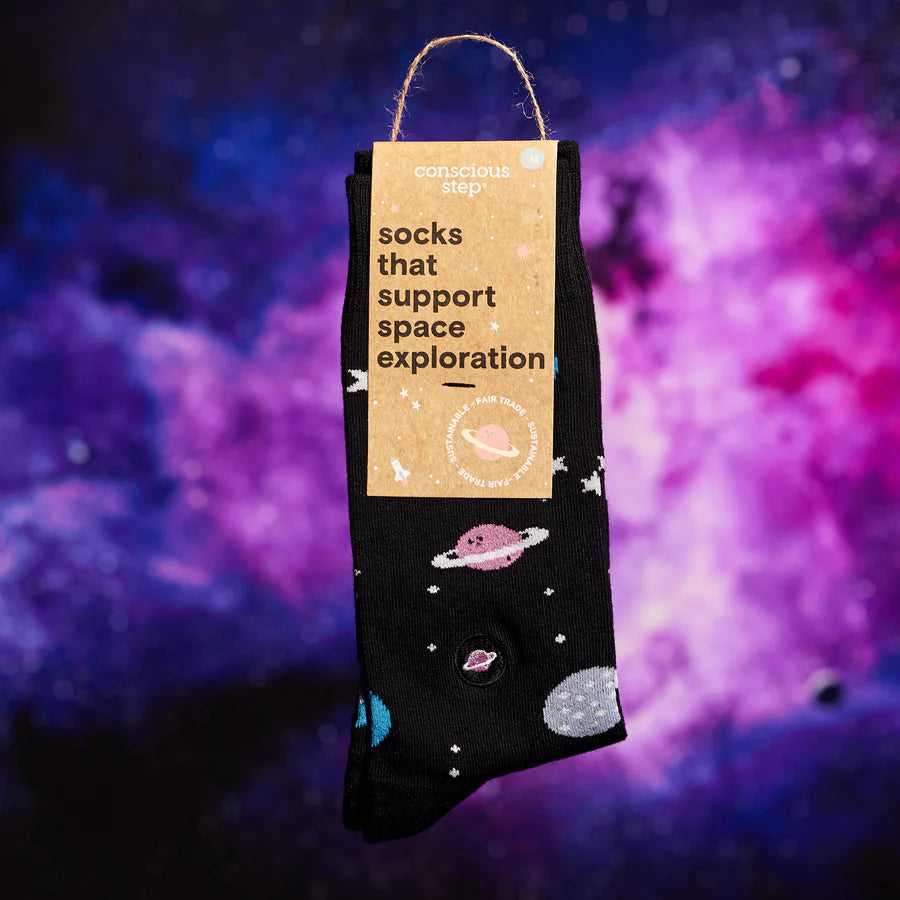 socks that support space exploration-galaxy (3 pack)