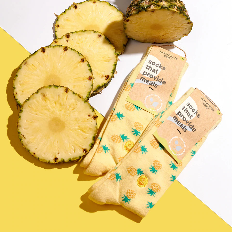 socks that provide meals-pineapple (3 pack)