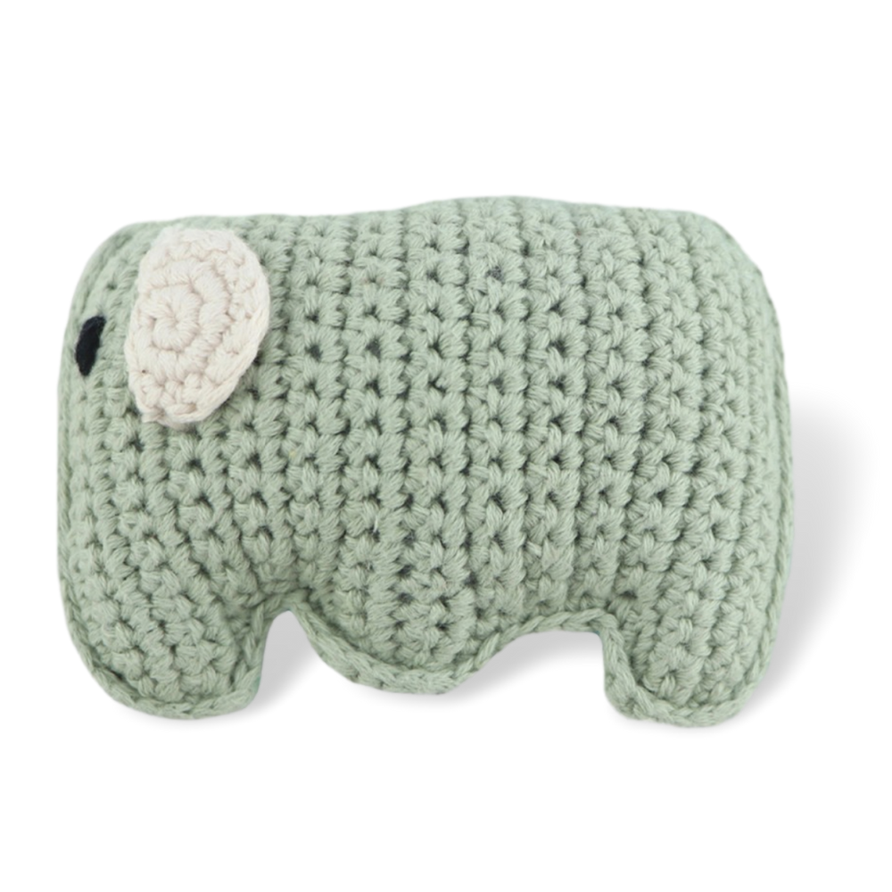 Baby elephant rattle organic