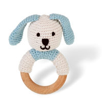 Wooden Ring Rattle Bunny - organic